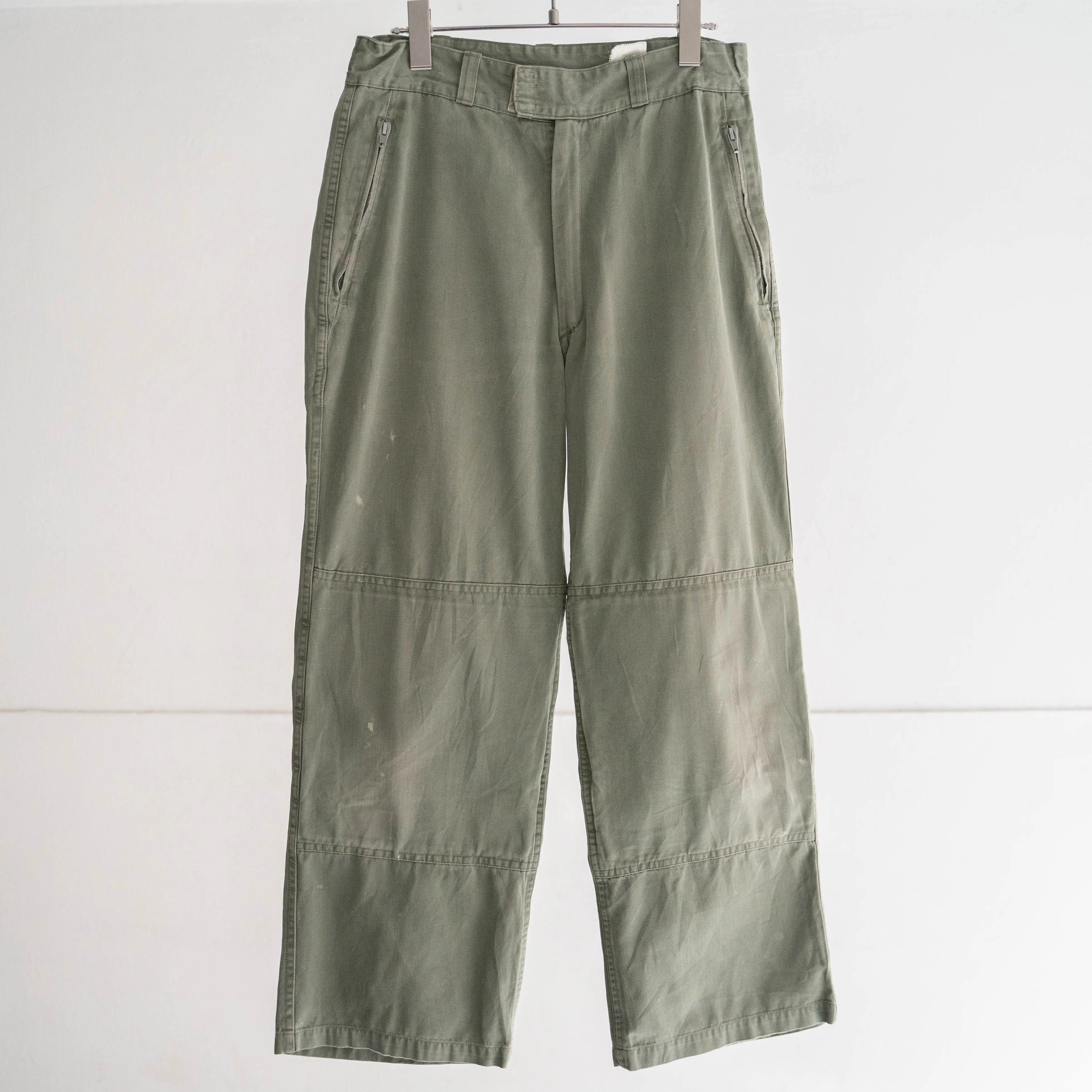 1980-90s French military mechanic pants -HBT fabric-