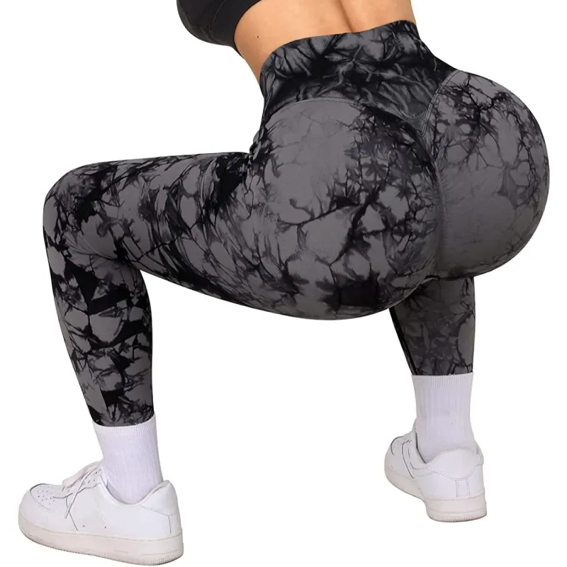 4FunGift® Tie Dye Seamless Leggings, High Waist High-Stretch Butt Lifting Sexy Yoga Pants