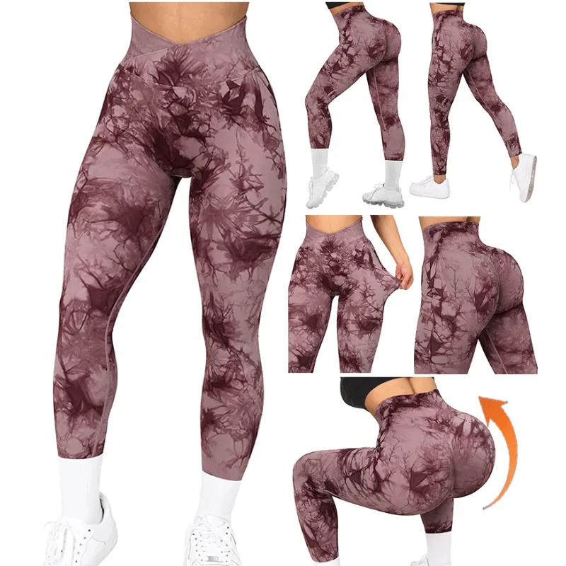 4FunGift® Tie Dye Seamless Leggings, High Waist High-Stretch Butt Lifting Sexy Yoga Pants