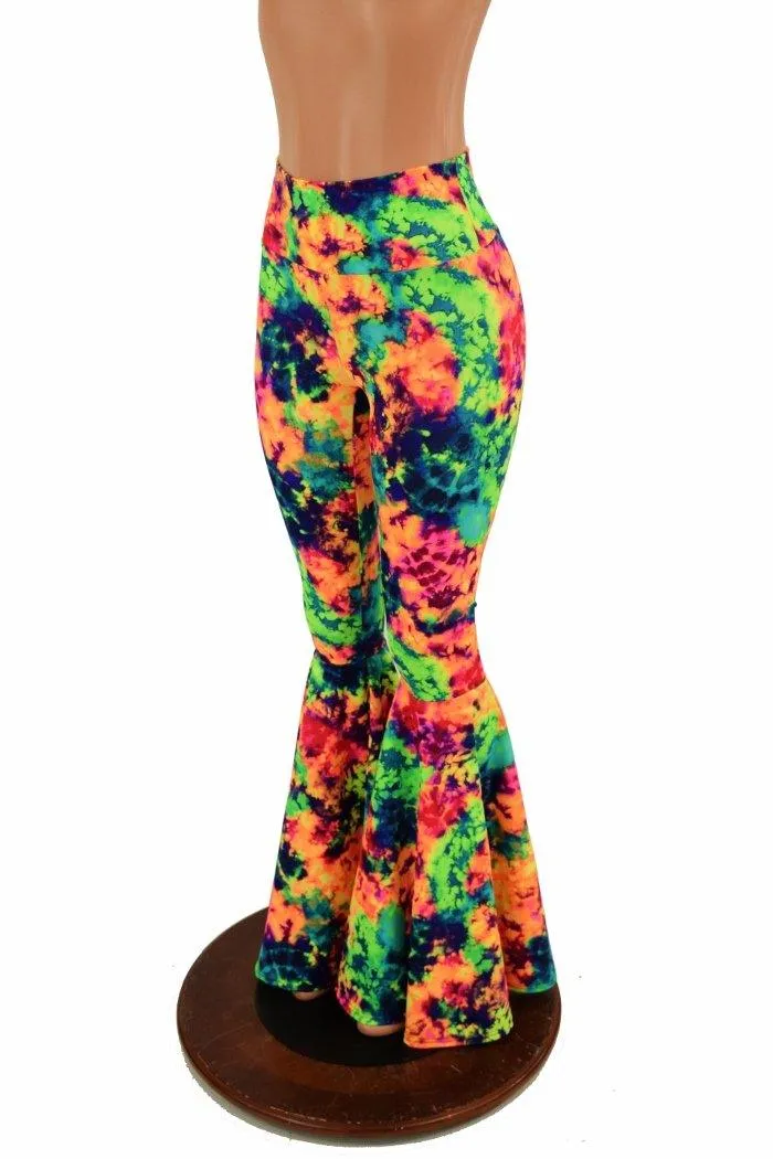 Acid Splash High Waist Bell Bottom Flares