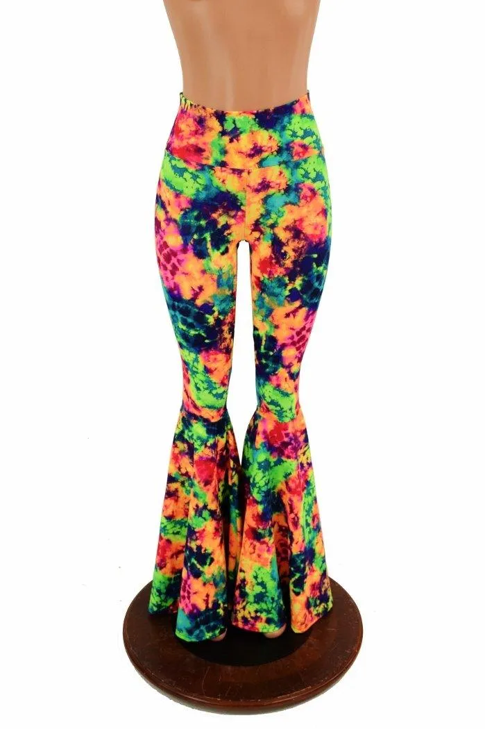 Acid Splash High Waist Bell Bottom Flares