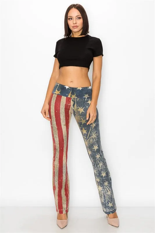 AMERICANA STARS AND STRIPES YOGA PANTS