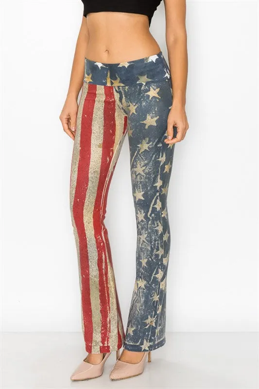 AMERICANA STARS AND STRIPES YOGA PANTS