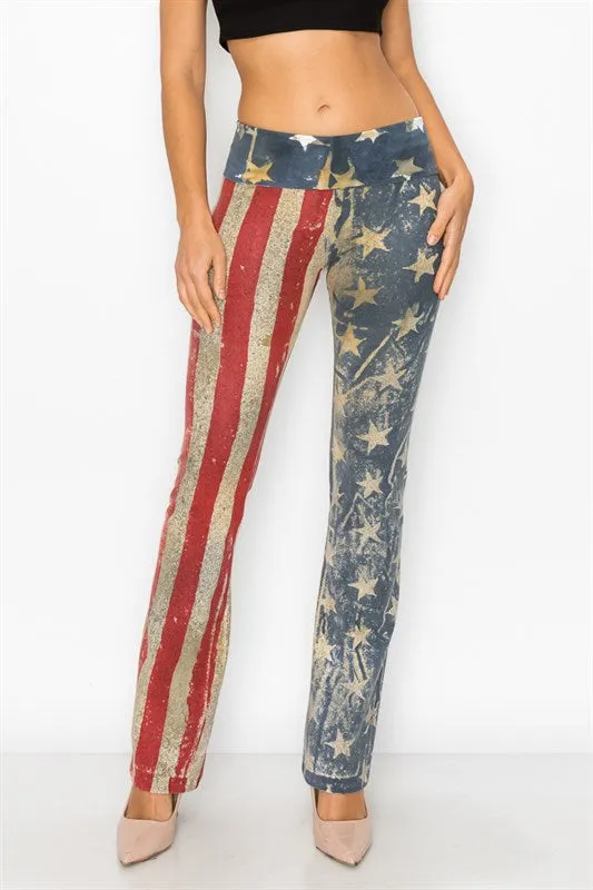 AMERICANA STARS AND STRIPES YOGA PANTS