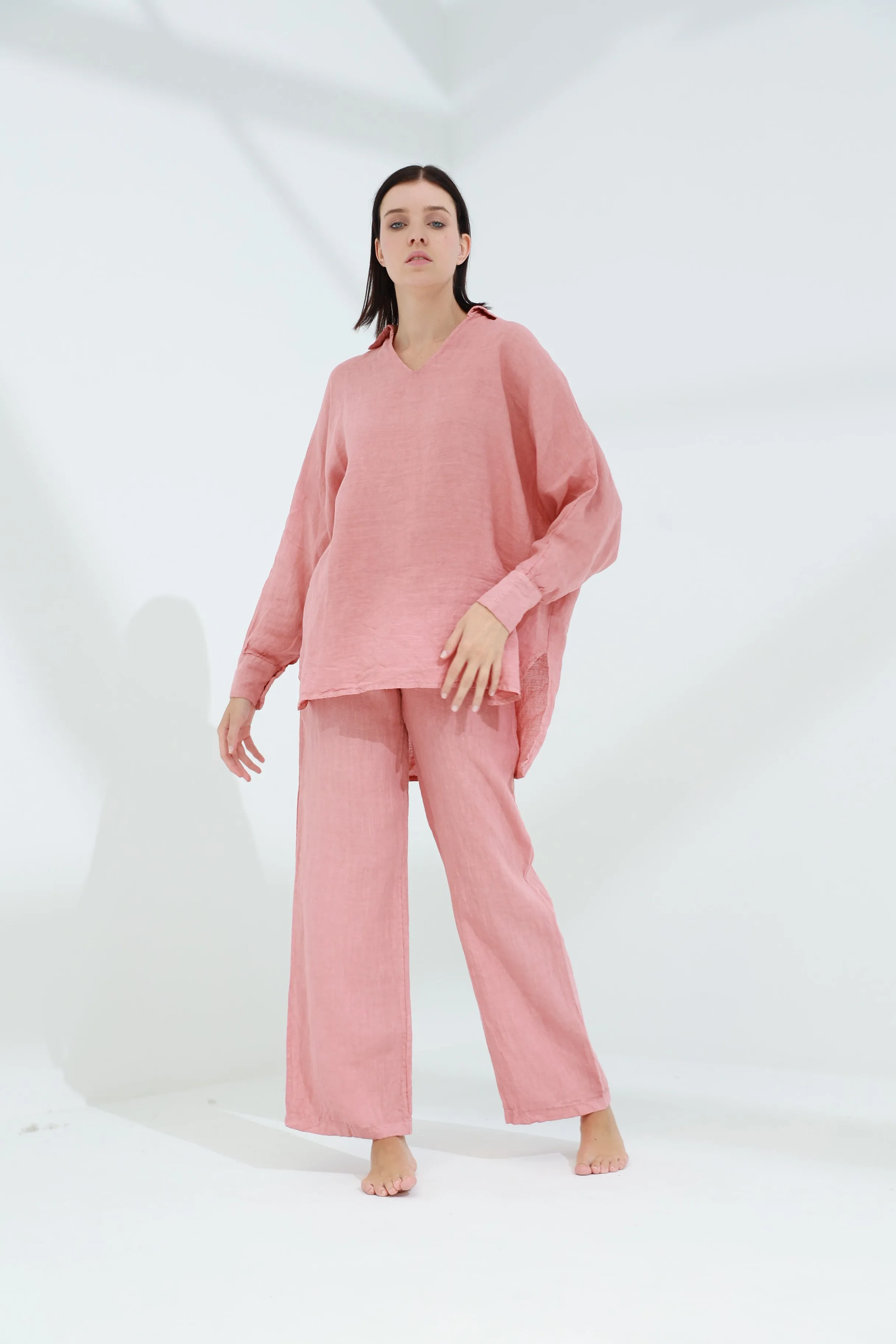 Armonia Straight Leg Linen Pants Caramel