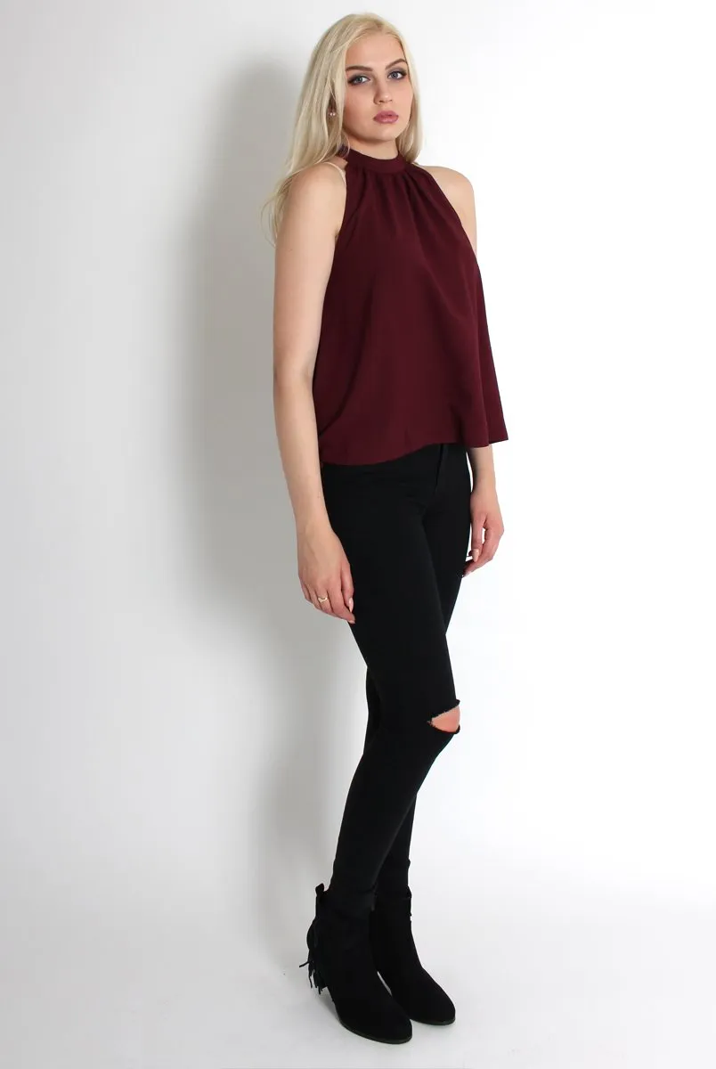 Bailey Wine High Neck Top