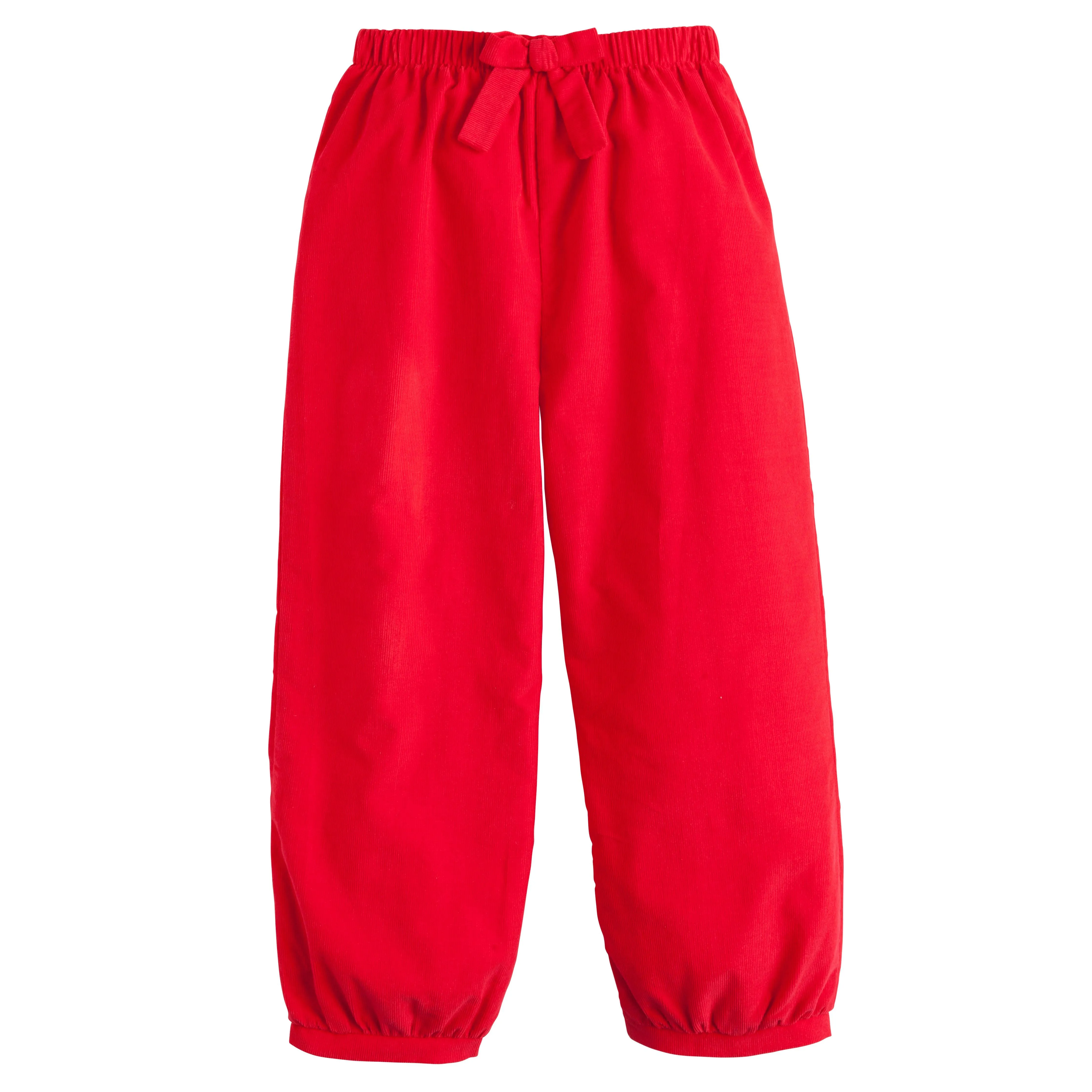 Banded Bow Pants - Red Corduroy