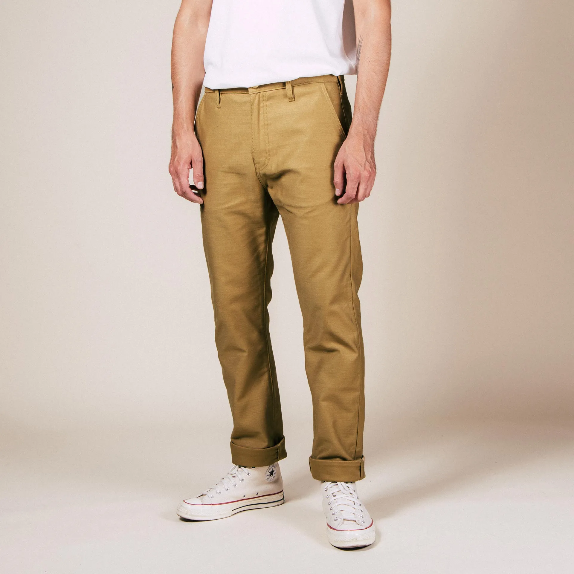 BC-03 STRAIGHT CHINO 10 oz. golden brown military twill (lot 2024)