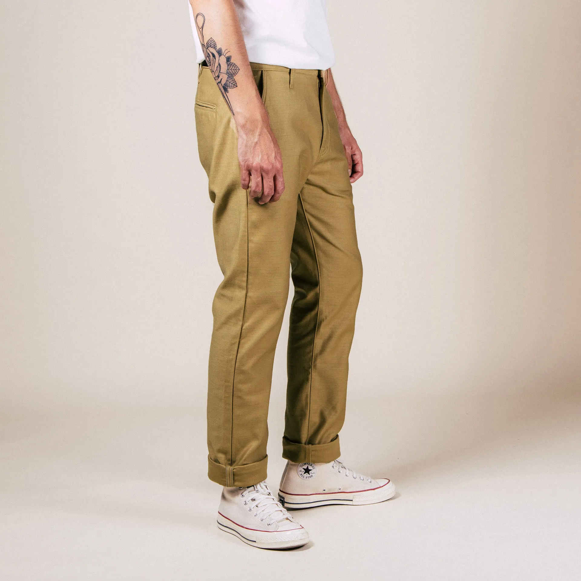 BC-03 STRAIGHT CHINO 10 oz. golden brown military twill (lot 2024)