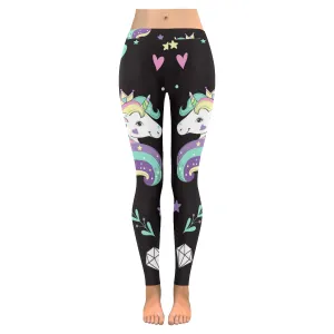 Beautiful unicorns and diamonds Women's Low Rise Leggings (Invisible Stitch)