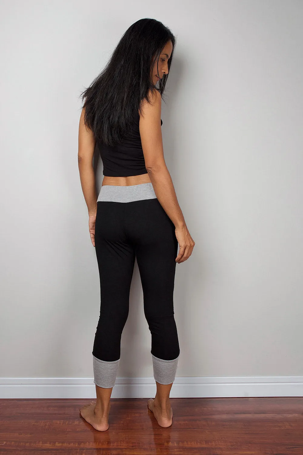 Black and grey yoga pants