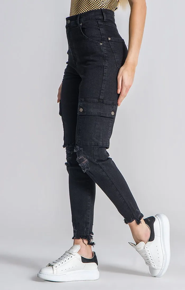 Black Core Cargo Jeans