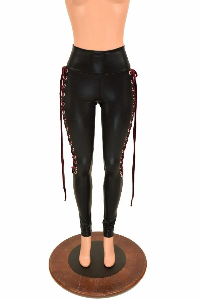 Black Mystique Lace Up Leggings