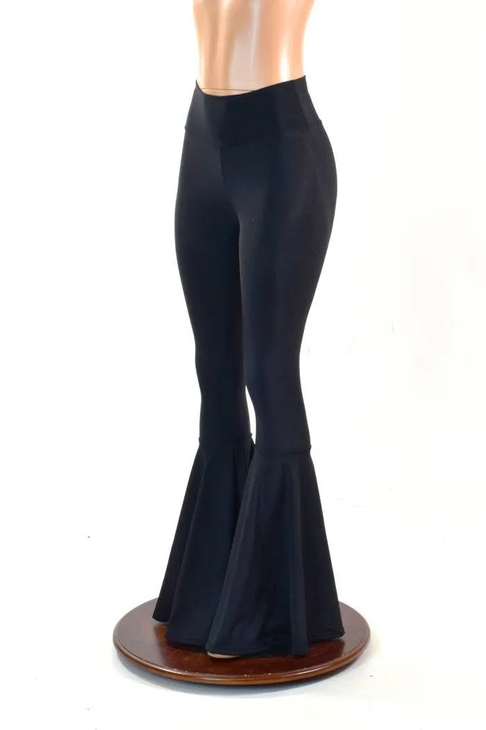 Black Zen High Waist Bell Bottom Flares