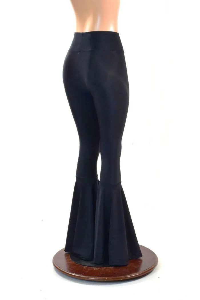 Black Zen High Waist Bell Bottom Flares