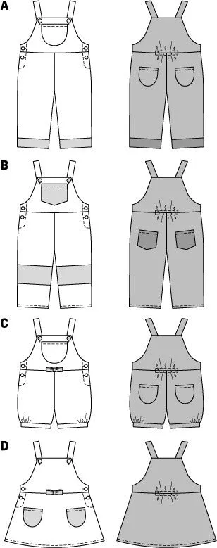 Burda 9424 Toddler Dungarees Pattern