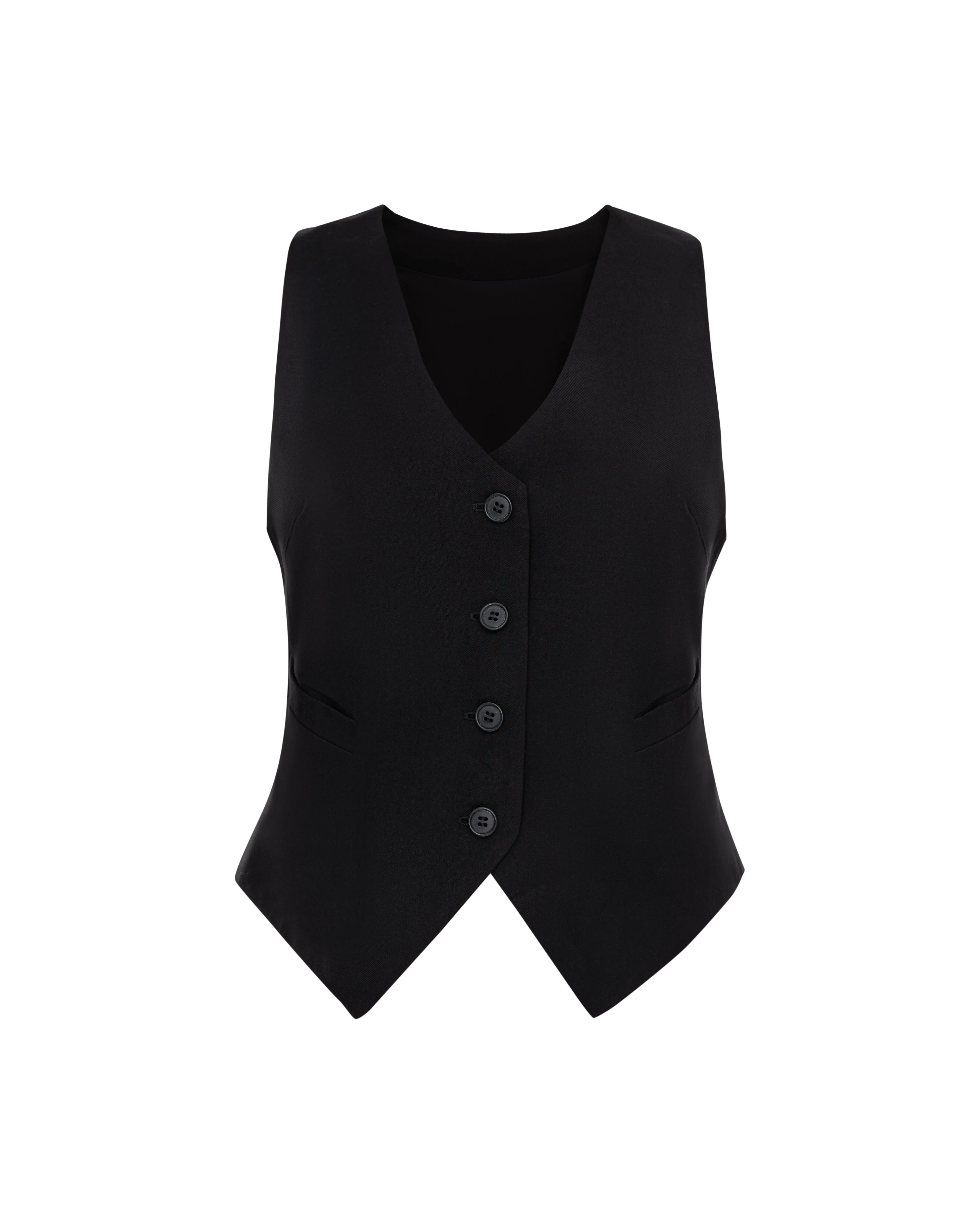 Buttoned wool-blend waistcoat