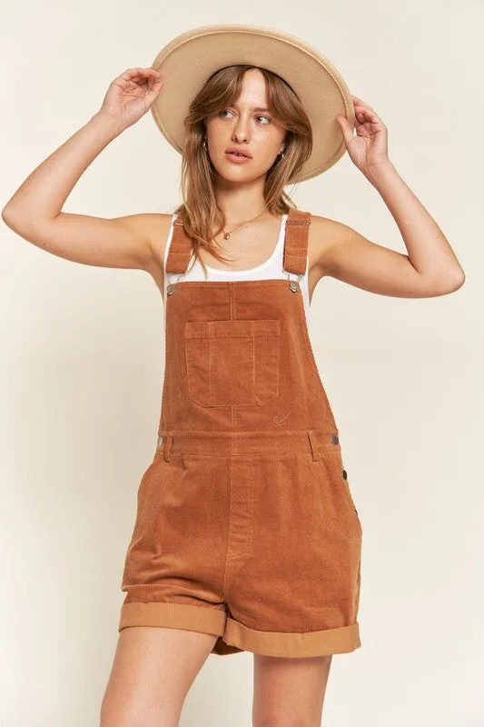 Corduroy Adjustable Shoulder Straps Overall PLUS