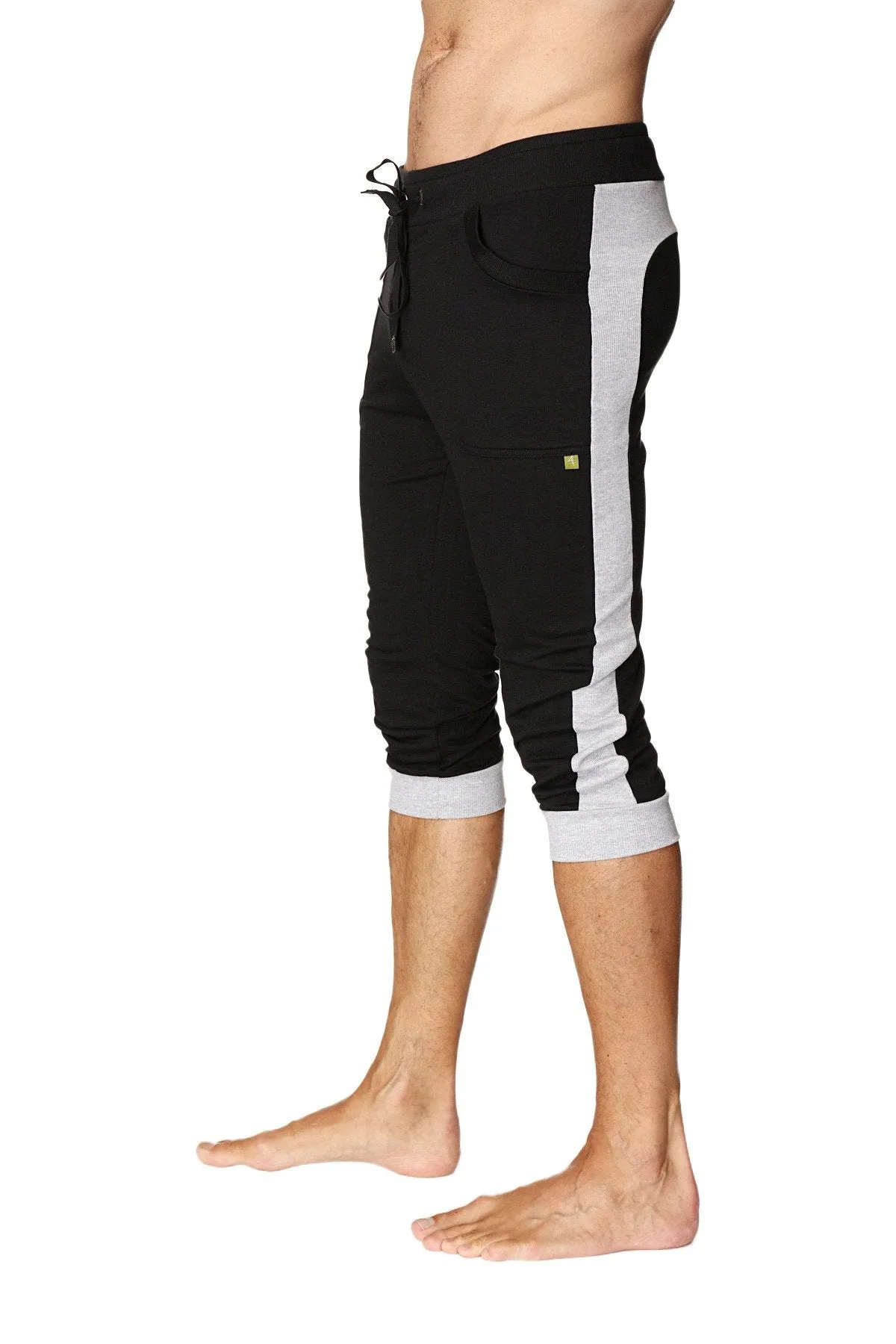 Cuffed Yoga Pants (Black w/Grey)