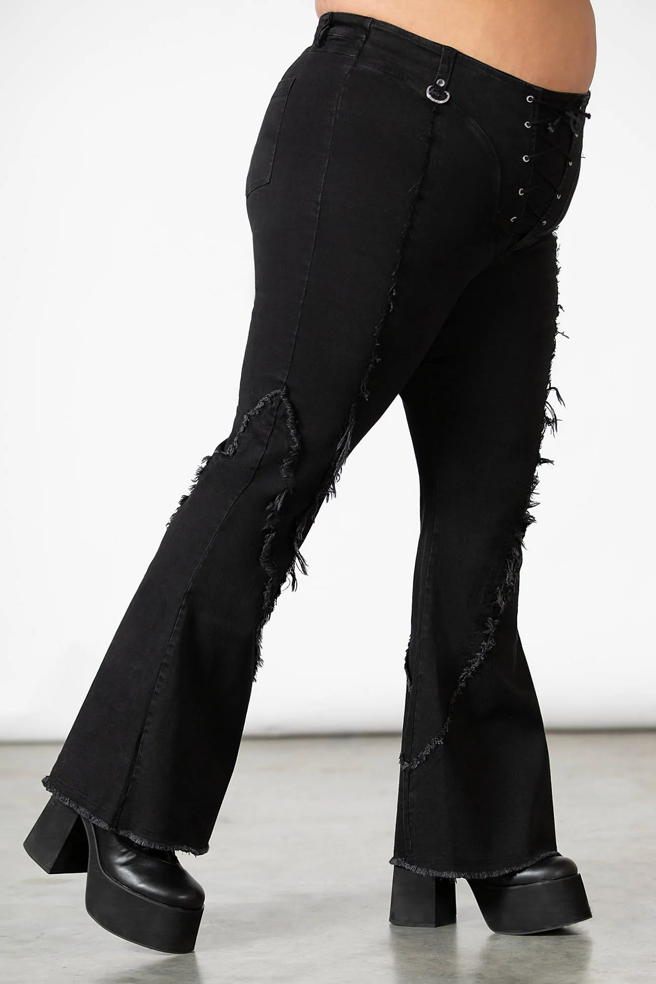 Dasia Lace-Up Bell Bottoms [PLUS]