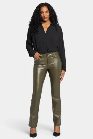 Faux Leather Marilyn Straight Pants - Ripe Olive