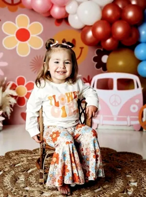 Flower Girl Crewnek Sweatshirt and Floral Bellbottoms #1001083