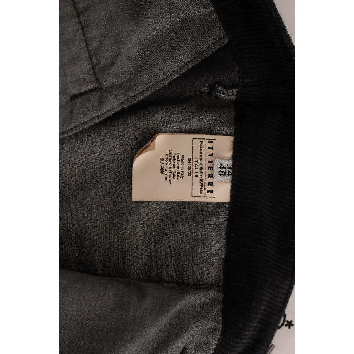 GF Ferre Elegant Black Cotton Corduroy Pants