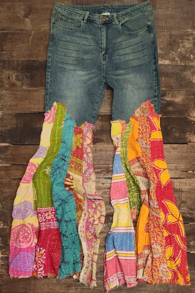 Got You Covered Kantha Super Bellbottoms Jeans