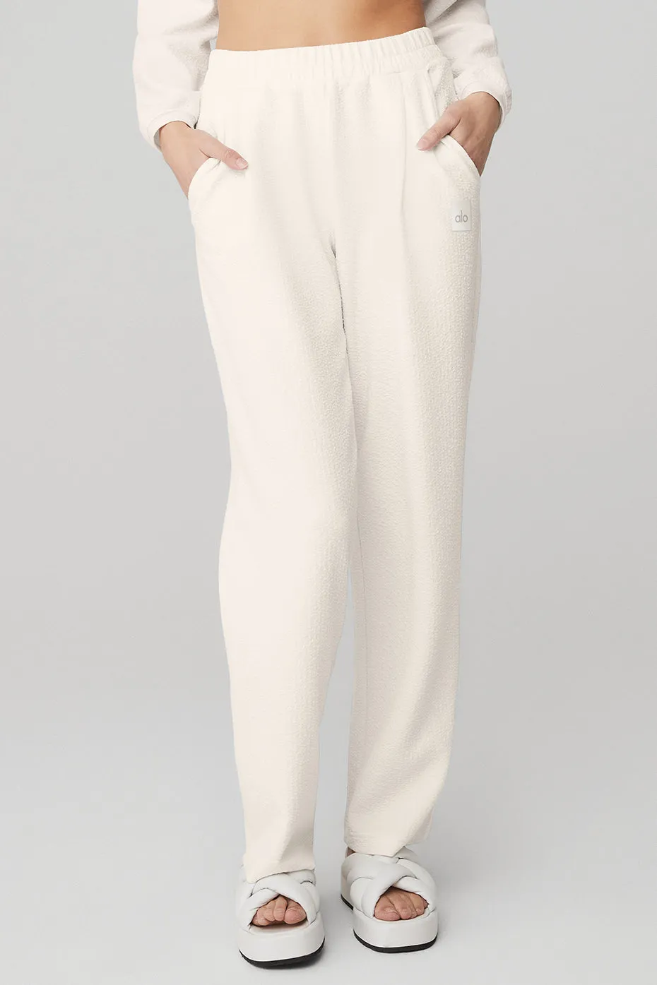 High-Waist Tailored Sweatpant - Ivory