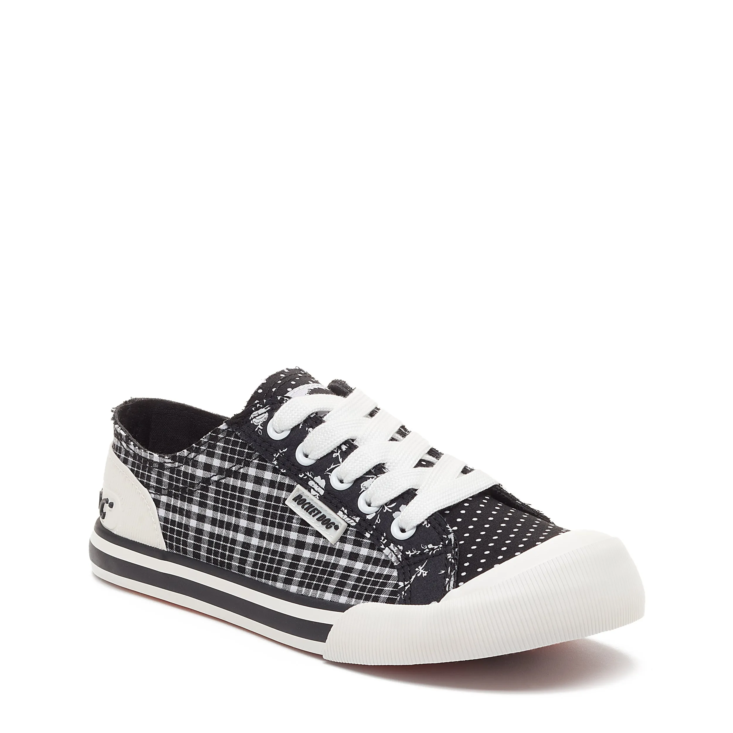 Jazzin Black Cortland Check Trainers