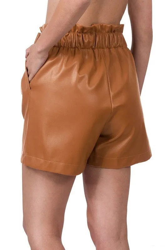 Jessie, leather short, brown