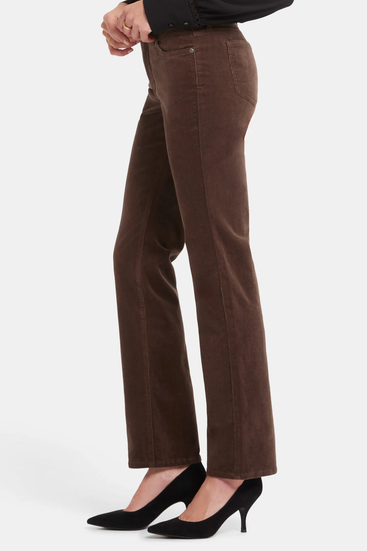 Marilyn Straight Pants In Petite - Coffee Bean