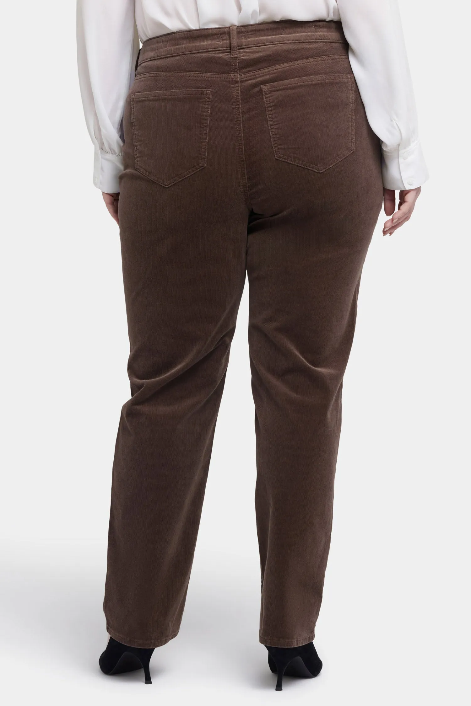 Marilyn Straight Pants In Plus Size - Coffee Bean