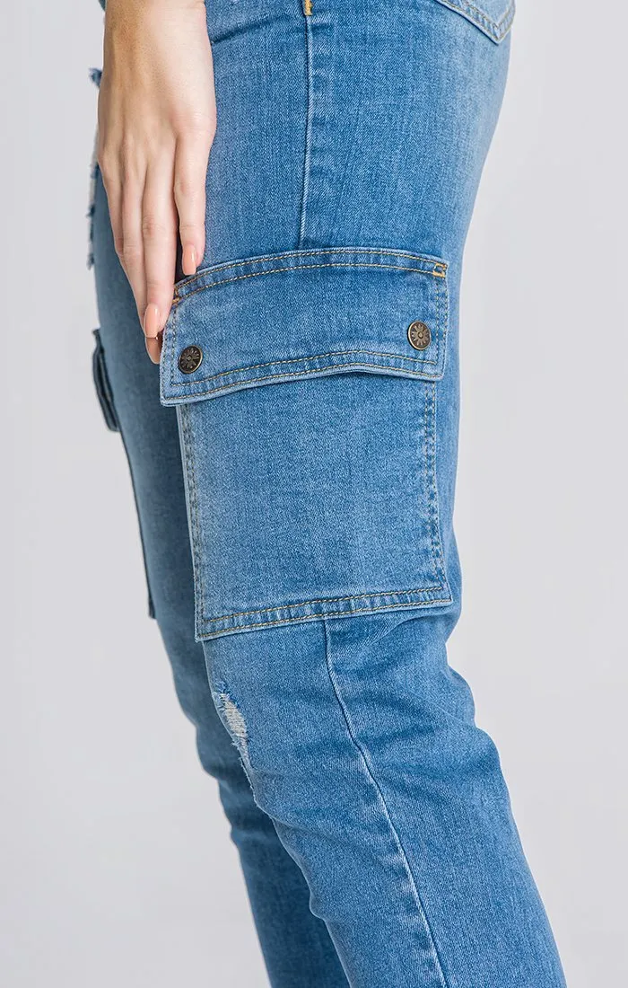 Medium Blue Core Cargo Jeans