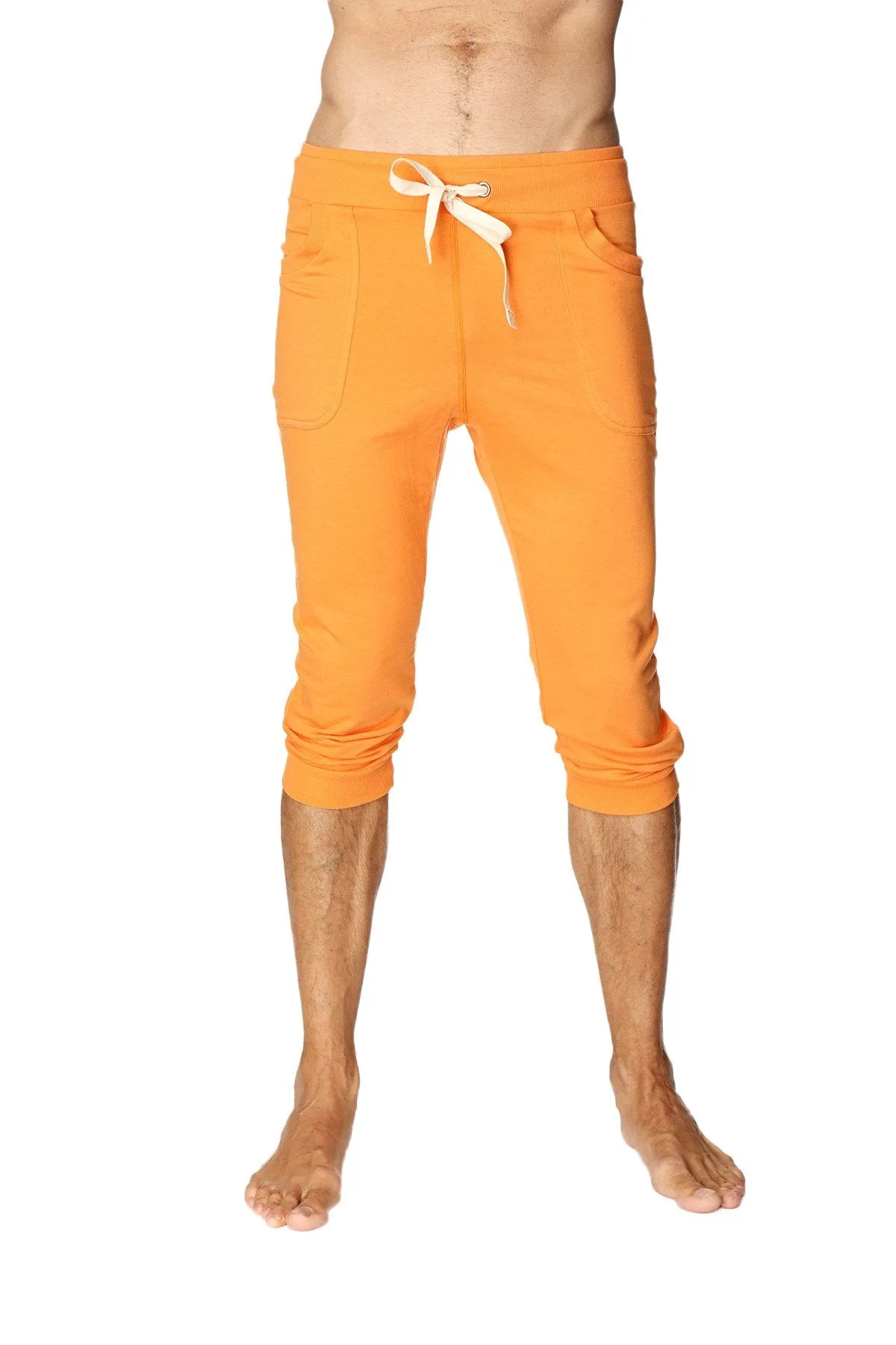 Mens Cuffed Yoga Pants (Solid Sun Orange)