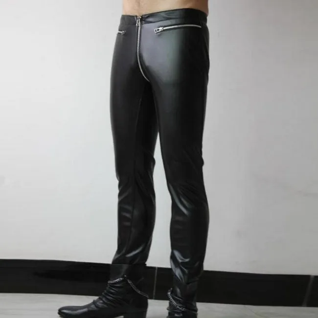 Mens Fashion Leather Pants