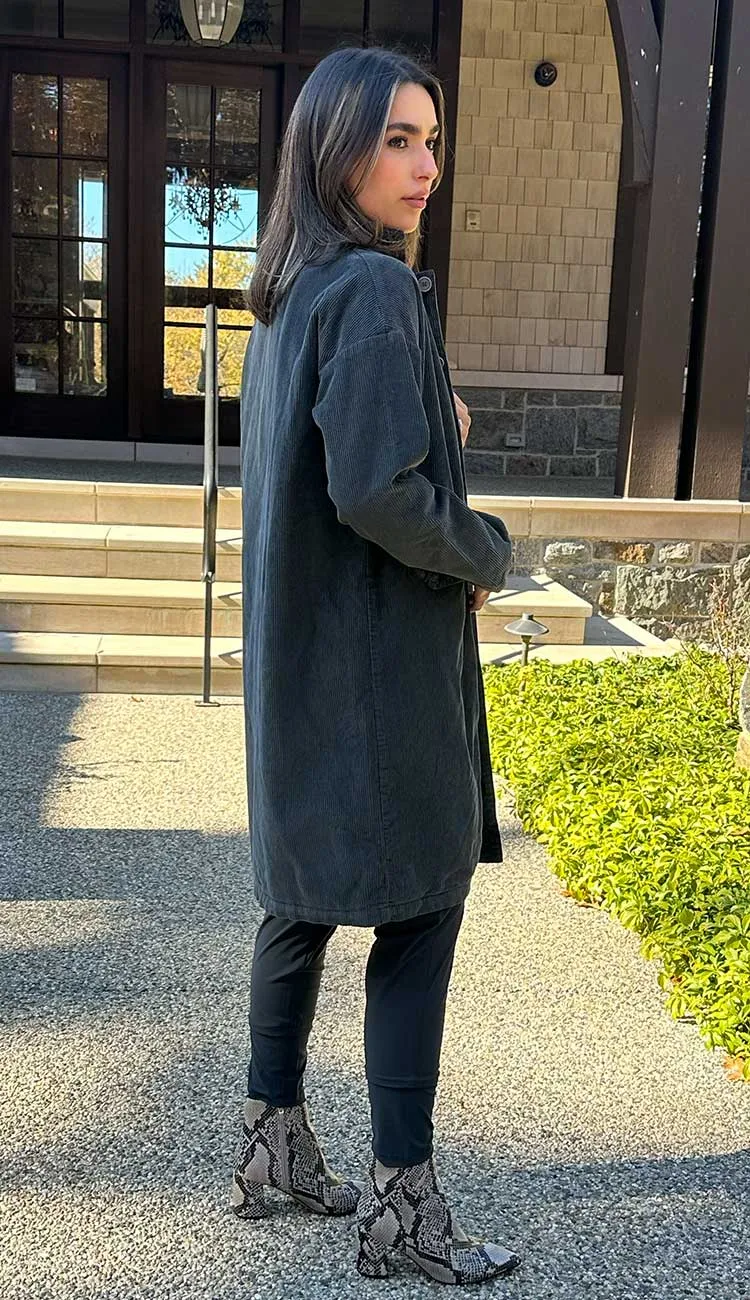 Morgan Corduroy Coat - Iron Grey