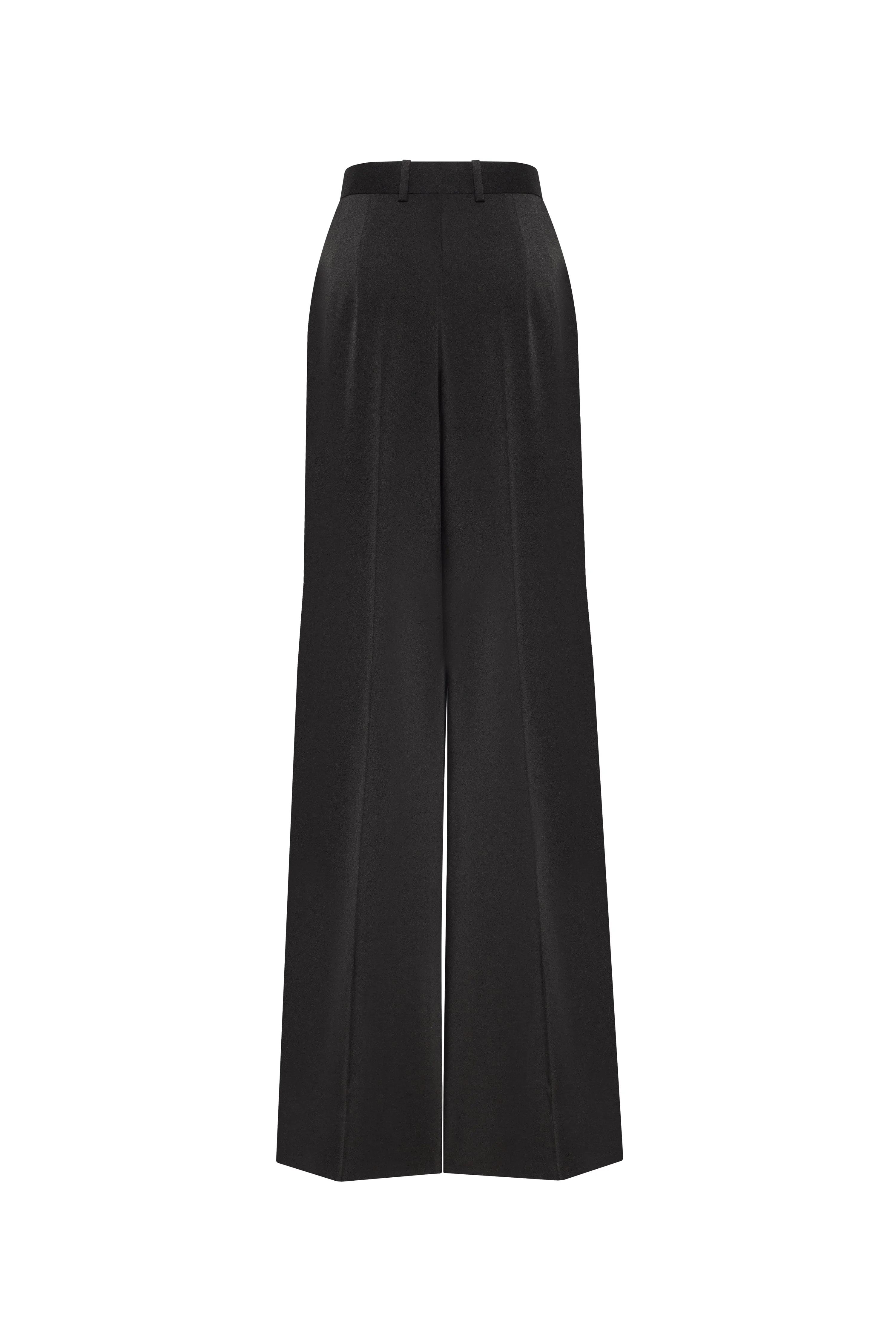 Refined black pants cut from Italian satin, Xo Xo