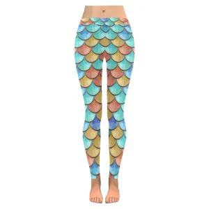 River Fish Scales Women's Low Rise Leggings (Invisible Stitch)