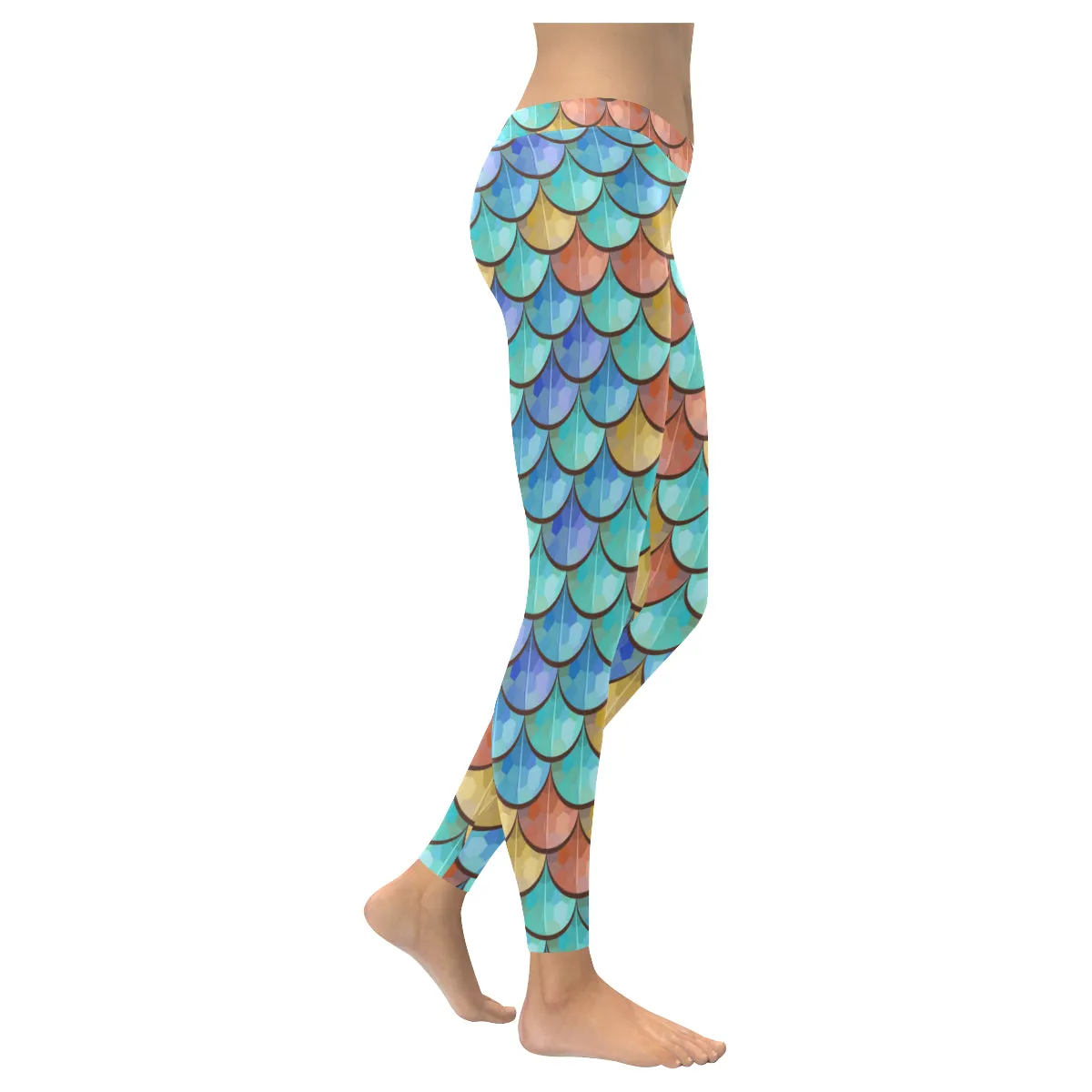 River Fish Scales Women's Low Rise Leggings (Invisible Stitch)