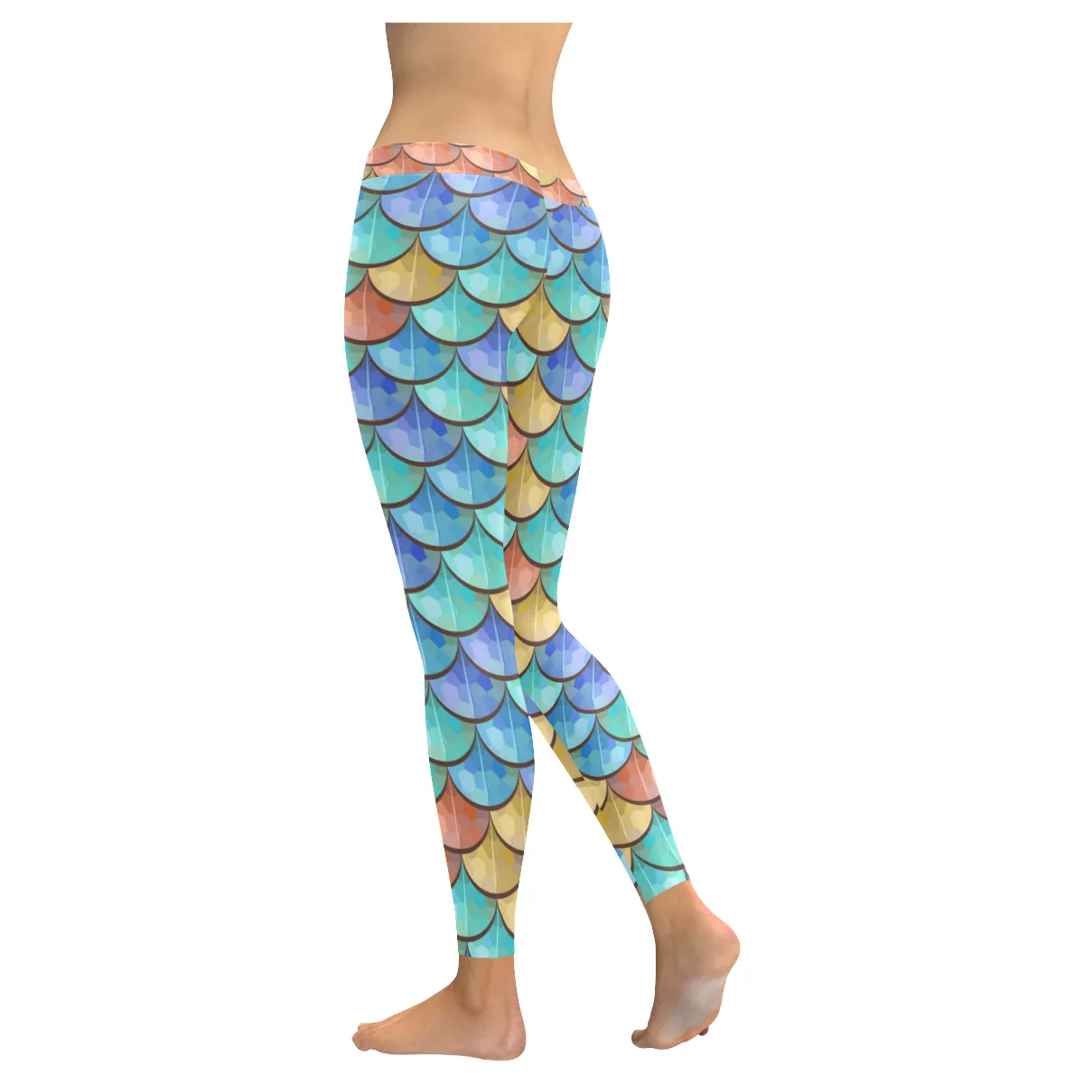 River Fish Scales Women's Low Rise Leggings (Invisible Stitch)