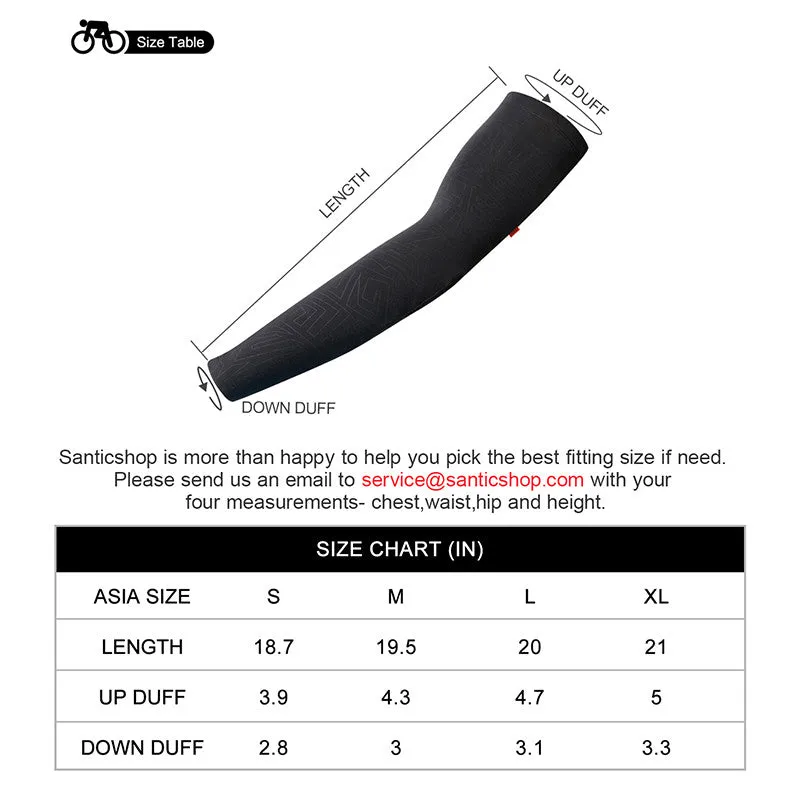 Santic Astan Black Men Women Cycling Arm Warmer