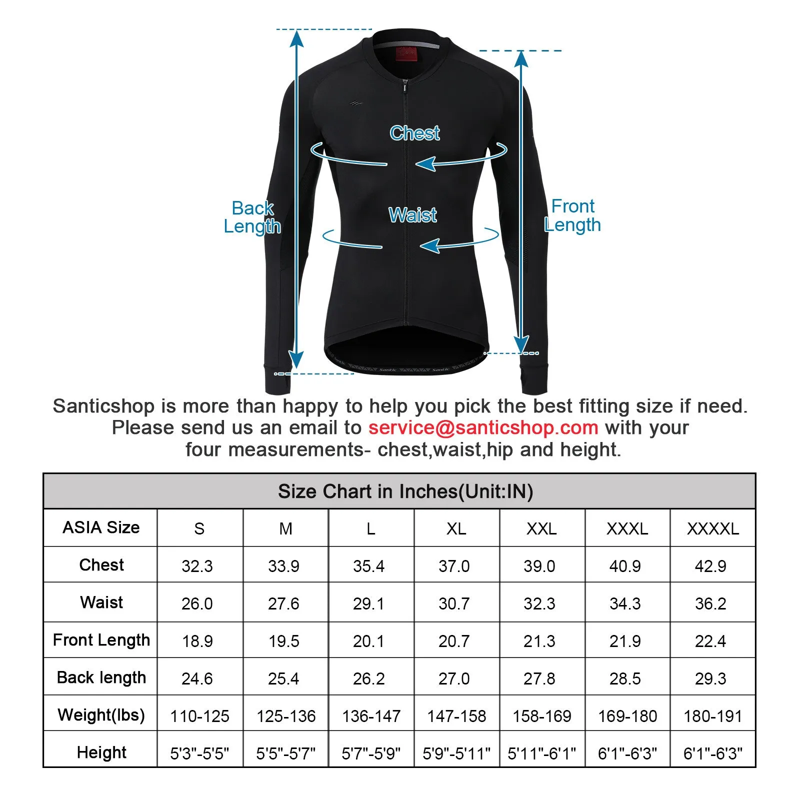 Santic Awani Black Men Cycling Jersey Long Sleeve