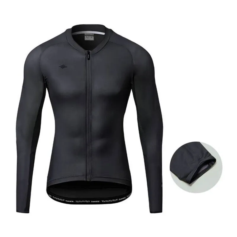 Santic Awani Black Men Cycling Jersey Long Sleeve