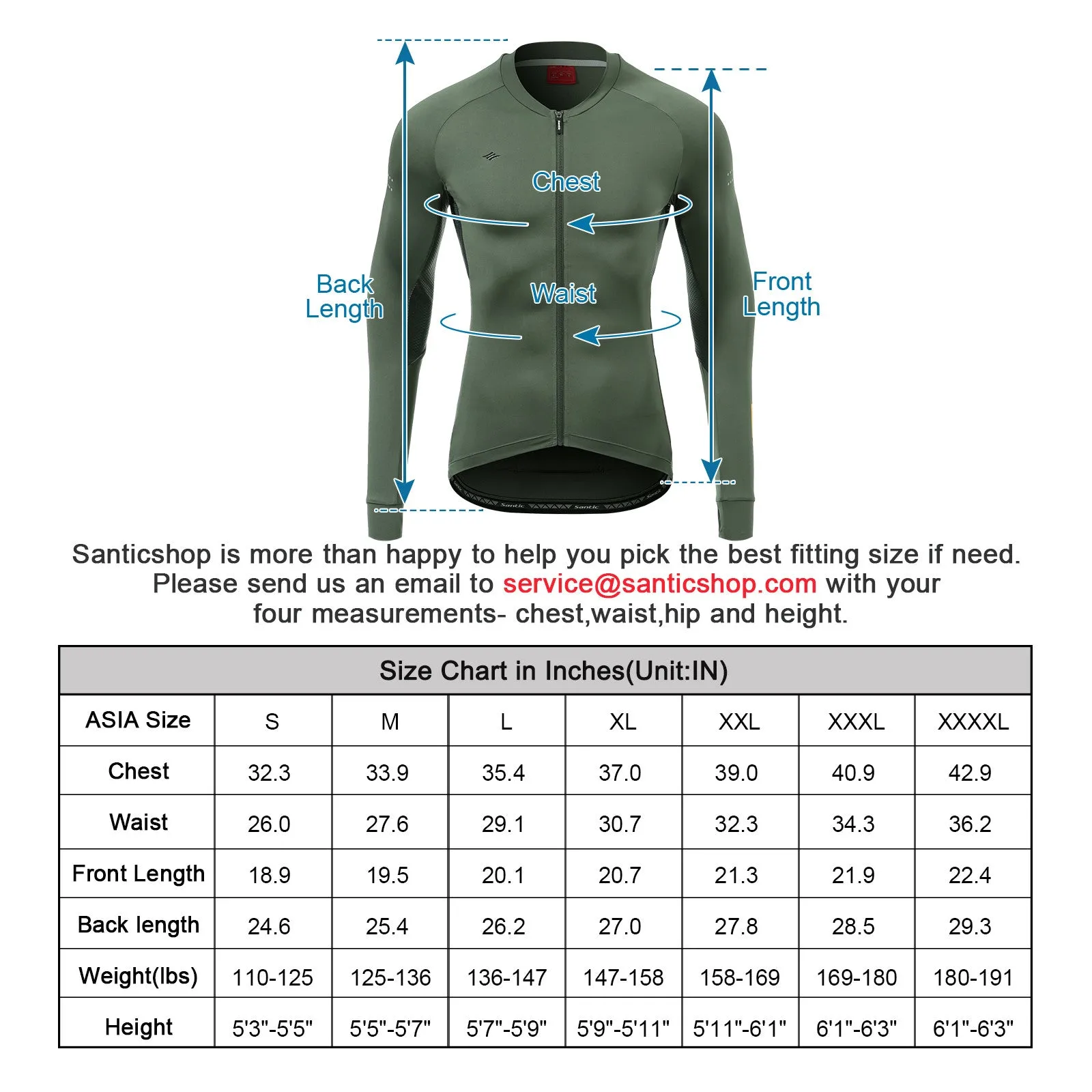 Santic Awani Green Men Cycling Jersey Long Sleeve