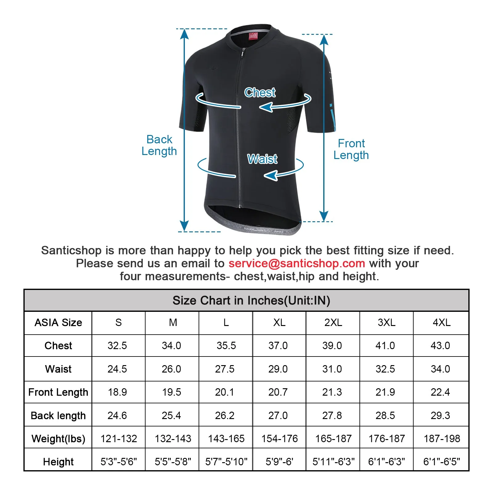 Santic Azuni Black Men Cycling Jersey Short Sleeve