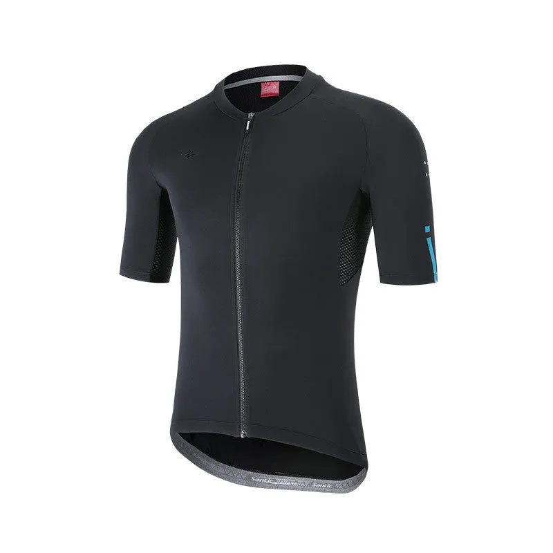 Santic Azuni Black Men Cycling Jersey Short Sleeve