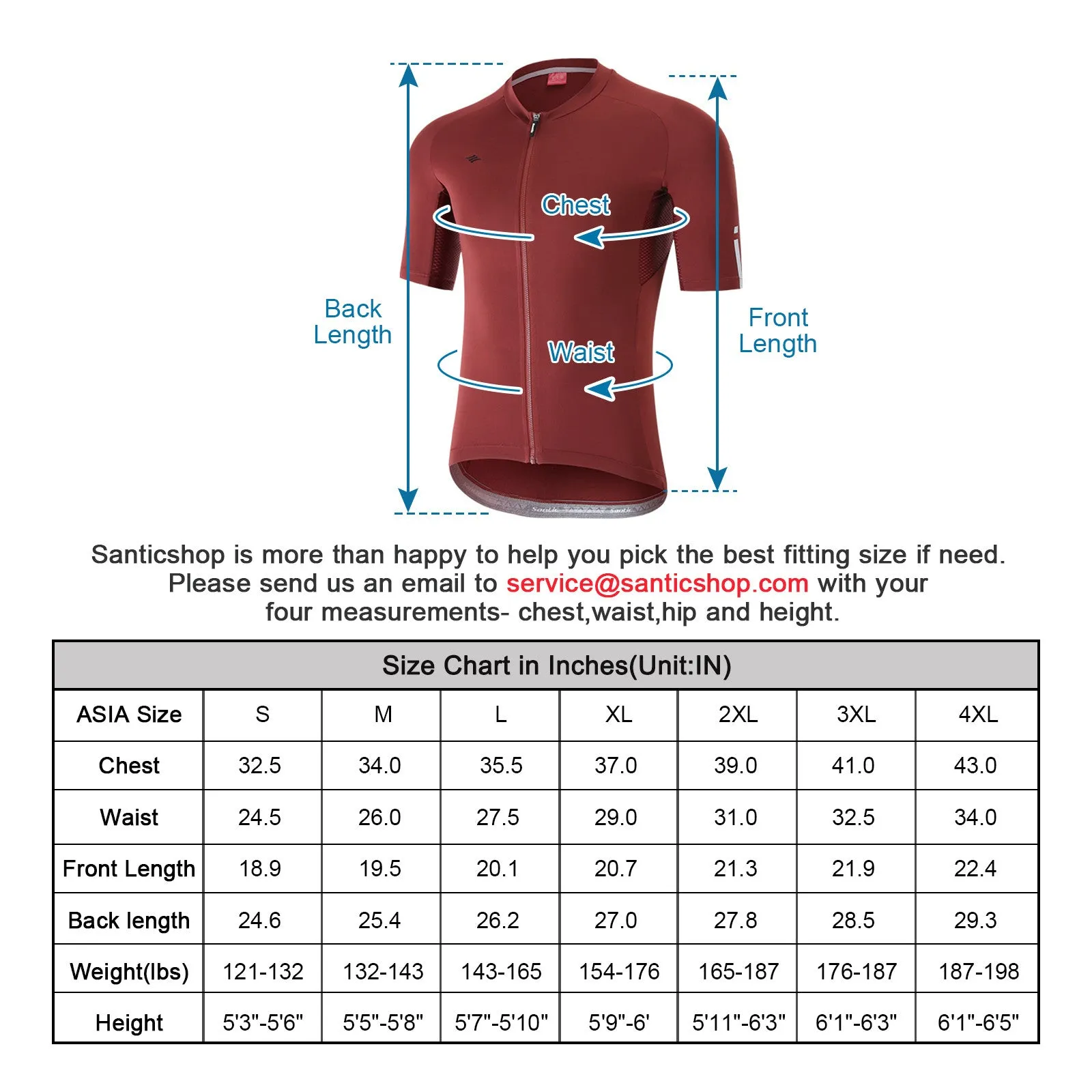 Santic Azuni Red Men Cycling Jersey Short Sleeve