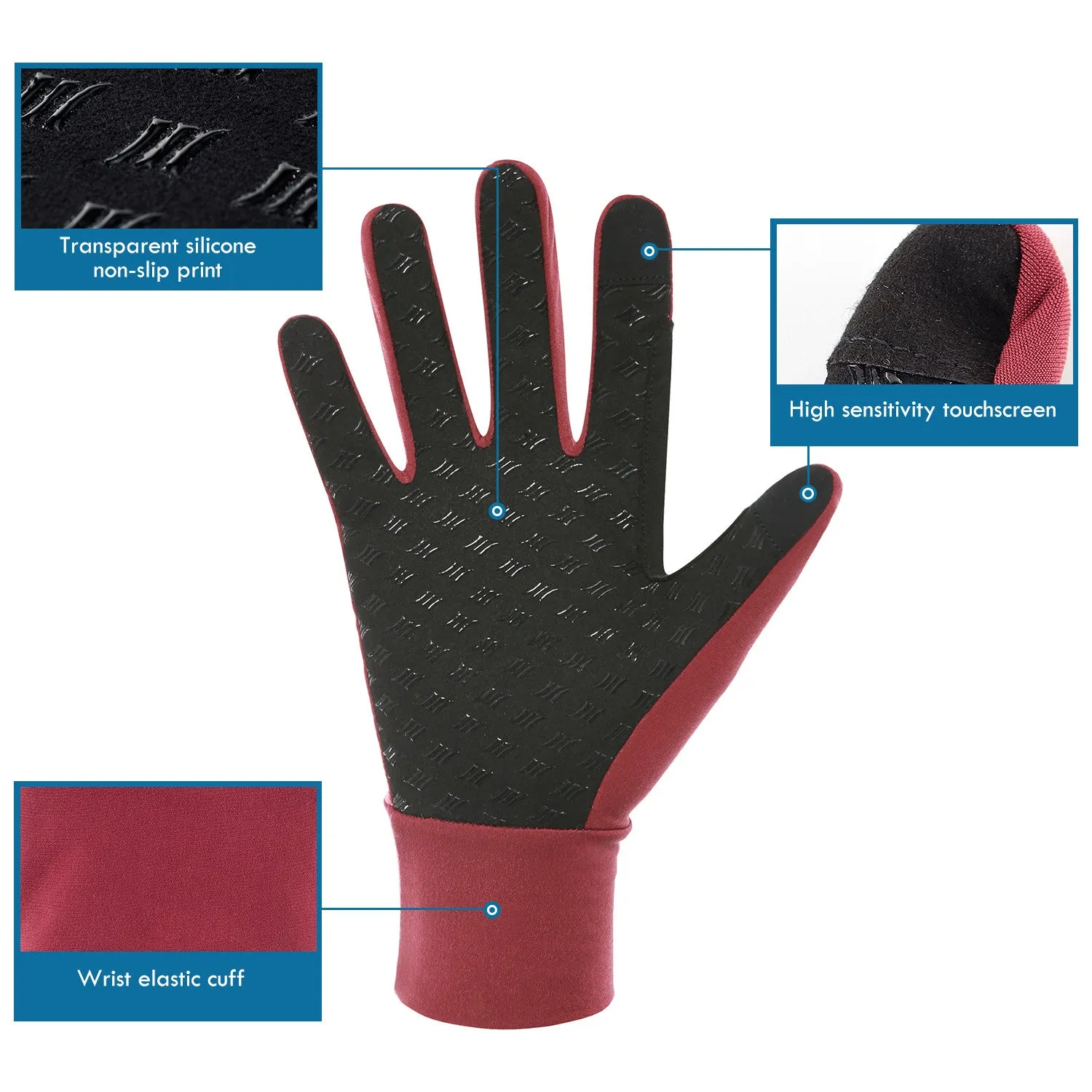 Santic Dorin Red Men Women Cycling Gloves