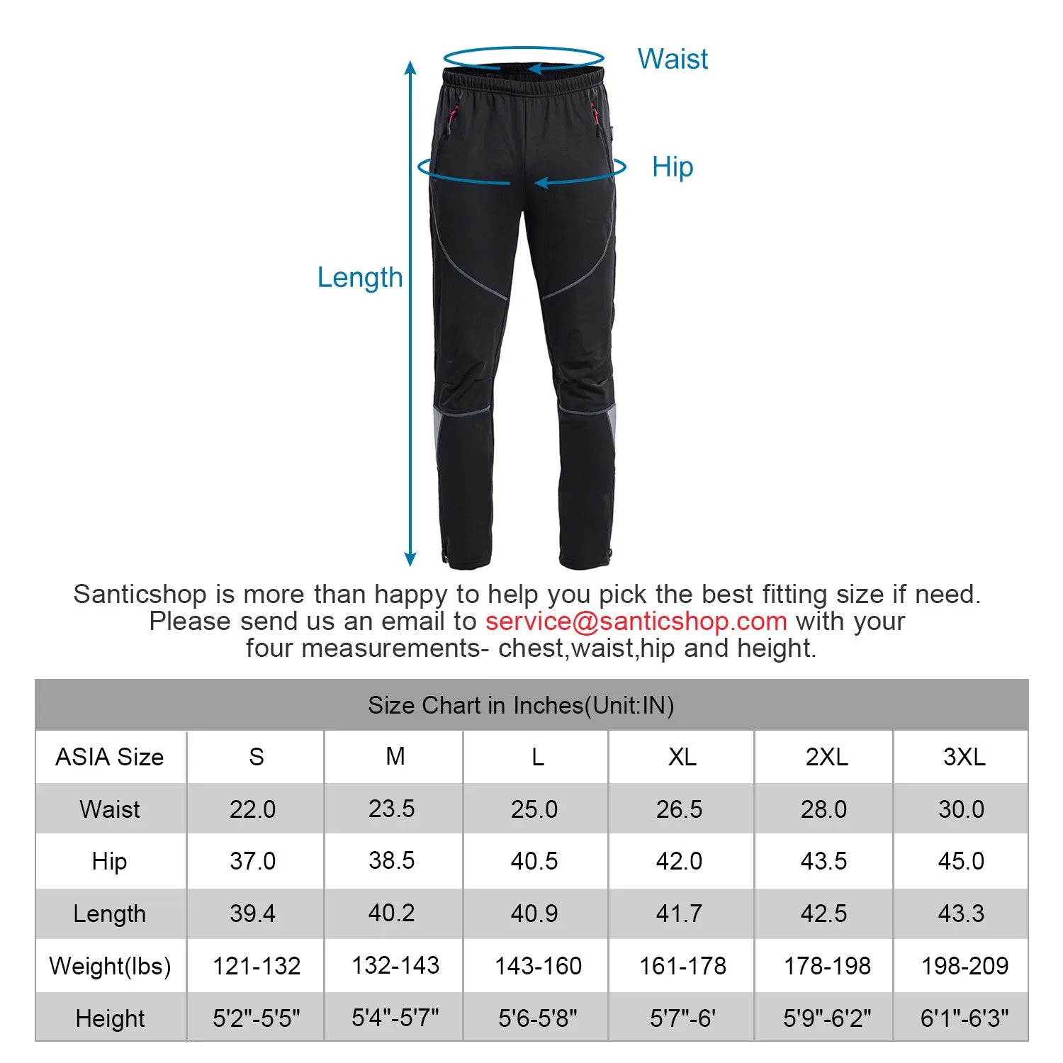 Santic First Black Men Cycling Pants